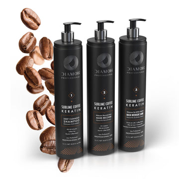 Diamoh Sublime Coffee Keratin 100ml , Brazilian Protein Hair Treatment for Thick, Frizzy, or Damaged Hair with Coffee Extract, Coconut Oil, Keratin, and Vitamin E – Salt-Free, Allergen-Free, High Shine Repair